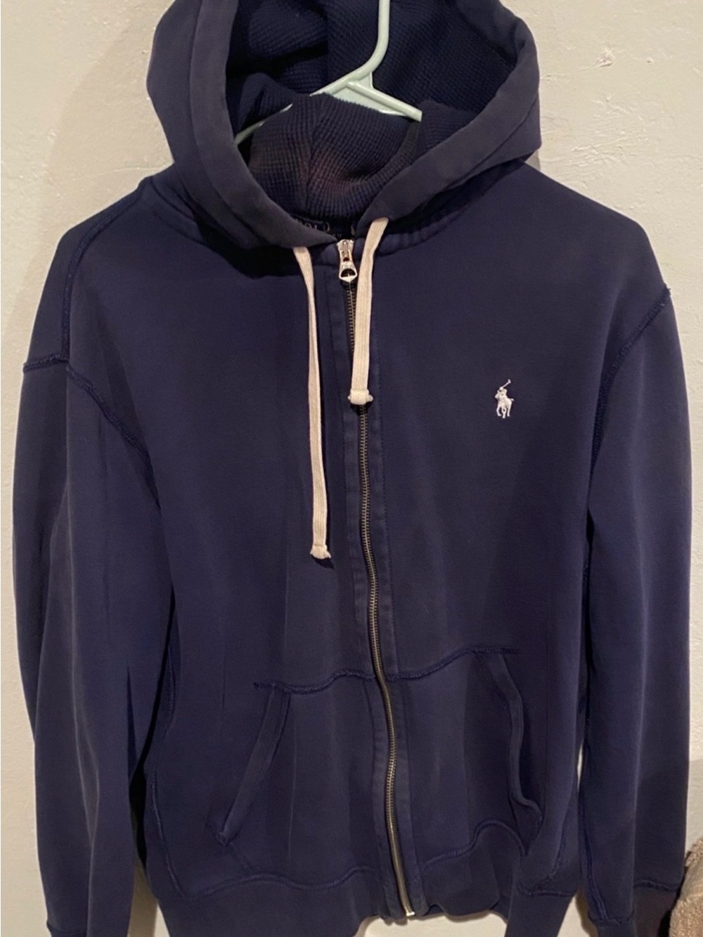 Polo by Ralph Lauren Navy Full-Zip Hoodie with Contrast Drawstrings